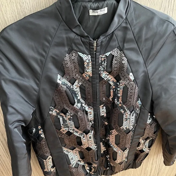MIU MIU sequins bomber jacket - Picture 5 of 9